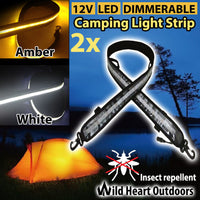 2x1.3m LED CAMPING LIGHT STRIP Dual Colour 12V FLEXIBLE Dimmer CARAVAN BOAT WATE