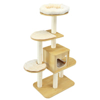 Cat Tree Tower Scratching Post Kitten Scratcher Trees Condo House Beige 135CM