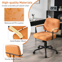 Office Chair Adjustable Swivel Leisure Computer Chair PU Leather Home