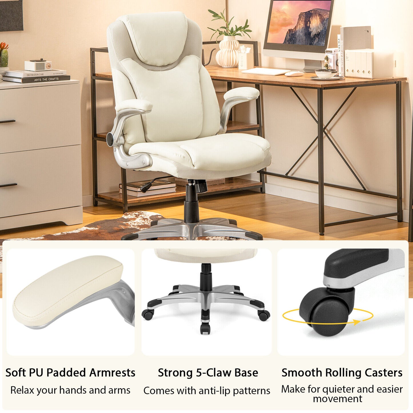 Premium Ergonomic Executive Office Chair 360 Degree Swivel and Adjustable