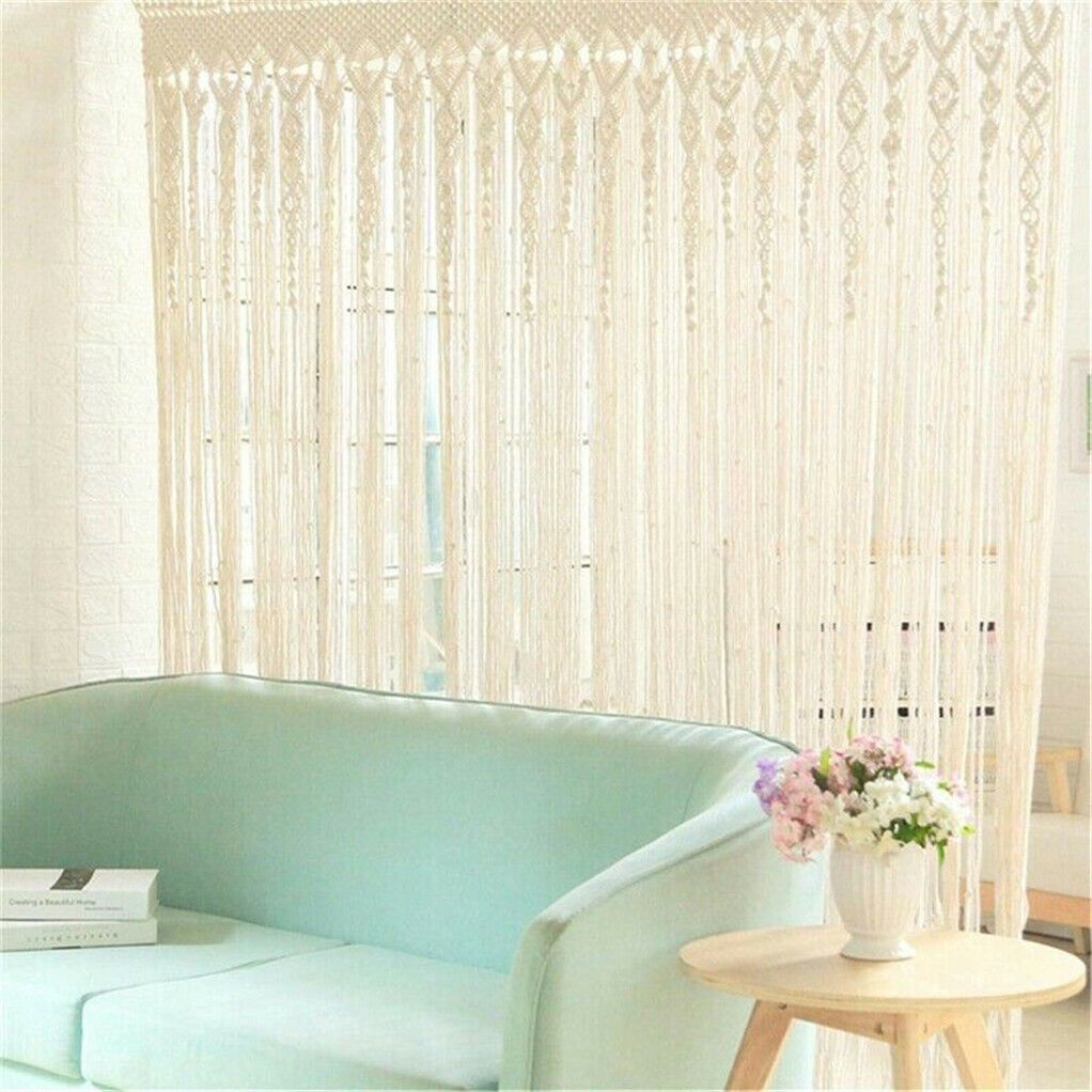 180x90cm Large Macrame Curtain Door String Curtain Wall Hanging Window Curtain