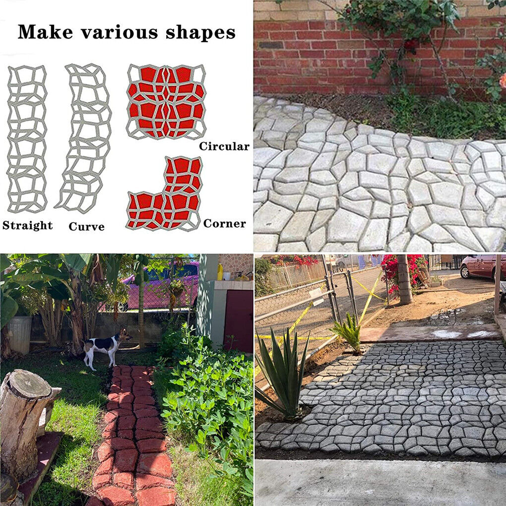 Garden Walk Maker Paving Mould for Driveway Path Brick Patio Concrete Slabs DIY