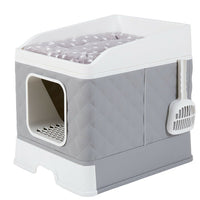 Jumbo Space Enclosed Cat Litter Box Cat Bed Odorless Kitten Tray Toilet Cabinet