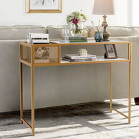 2-Tier Sofa Side Table with shelf