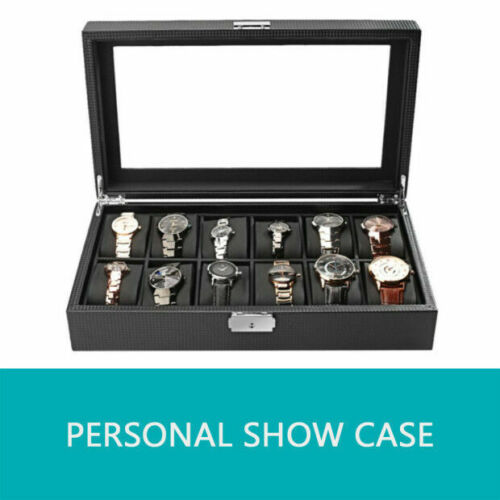 12 Grids Fiber Watch Box Storage Case