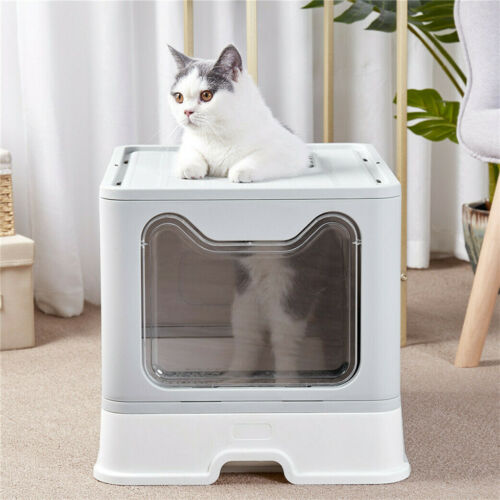 Self-Cleaning Hooded Cat Litter Box