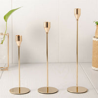 Set of 3 Decorative Candlestick Holder- gold