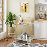 2-tier Kitchen Rolling Serving Cart Trolley