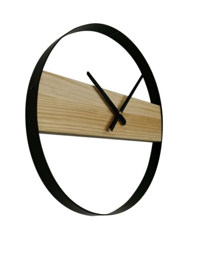 40cm Wooden Clock with Metal Frame