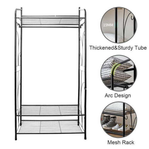 Large metal garment storage stand