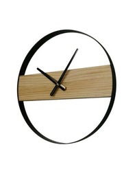 40cm Wooden Clock with Metal Frame