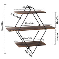 3-Tier wooden Floating Wall Shelves