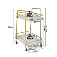 2-tier Kitchen Rolling Serving Cart Trolley