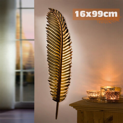 Metal Wall Art Gold Feather Plume Sculpture home decor