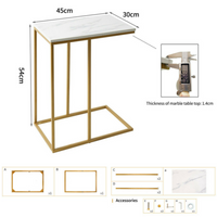 Heavy duty C shaped Bed side table