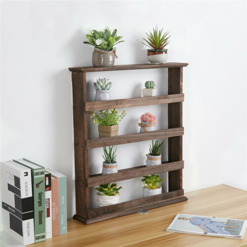 4 Tier Wood Spice Rack Storage Shelves