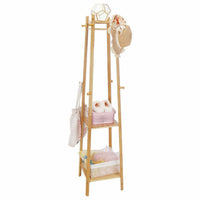 Tall Bamboo Coat Bag and Hat Stand and Hanger Home Organizer