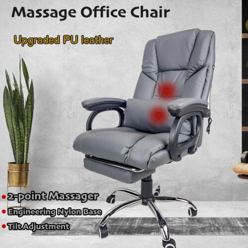 Premium Massage Office Chair Premium PU Leather Recliner Computer Gaming Seat