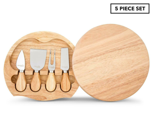 5 Pcs wooden chopping board an knife set