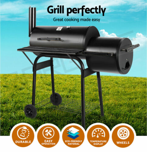 2 in1 Barbeque Smoker Charcoal Grill Roaster