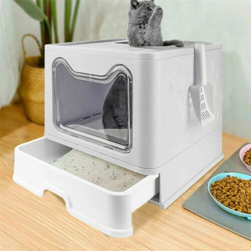 Self-Cleaning Hooded Cat Litter Box