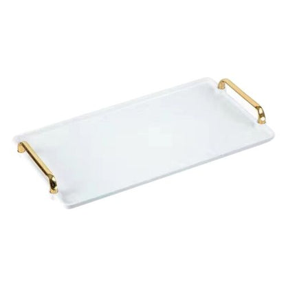 Rectangular tray for dining table with 2 handles- multicolored