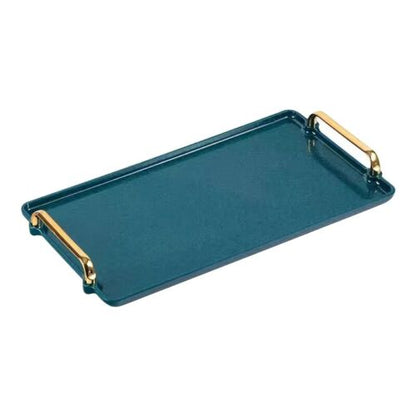 Rectangular tray for dining table with 2 handles- multicolored