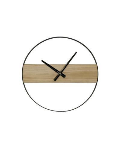 40cm Wooden Clock with Metal Frame