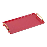 Rectangular tray for dining table with 2 handles- multicolored