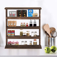 4 Tier Wood Spice Rack Storage Shelves