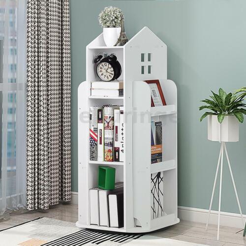 3 Tier White Rotating Display Book Shelf