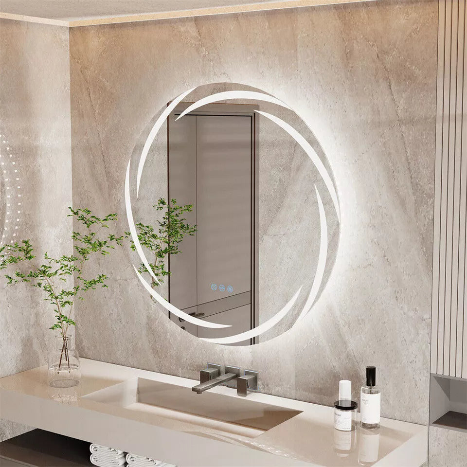 Round LED Anti-Fog Backlit Bathroom Mirror