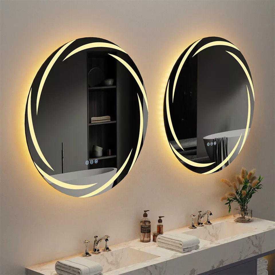 Round LED Anti-Fog Backlit Bathroom Mirror