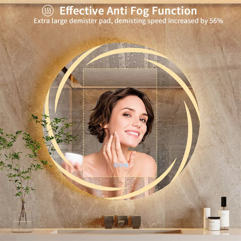 Round LED Anti-Fog Backlit Bathroom Mirror