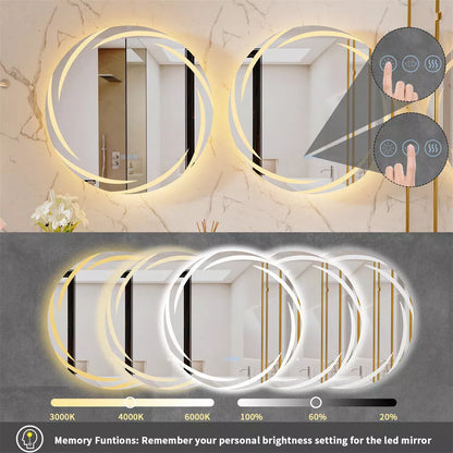 Round LED Anti-Fog Backlit Bathroom Mirror