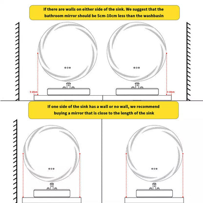 Round LED Anti-Fog Backlit Bathroom Mirror