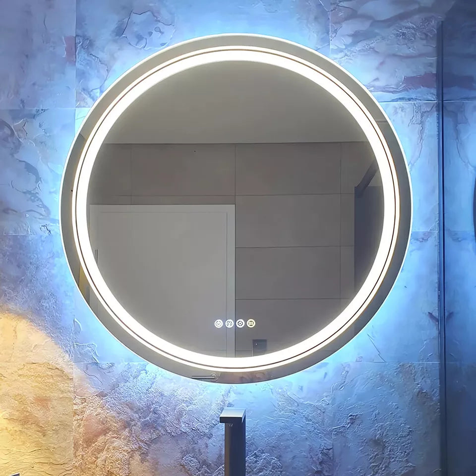 Round LED RGB Anti-Fog Bathroom Mirror