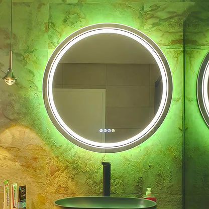 Round LED RGB Anti-Fog Bathroom Mirror