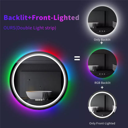 Round LED RGB Anti-Fog Bathroom Mirror