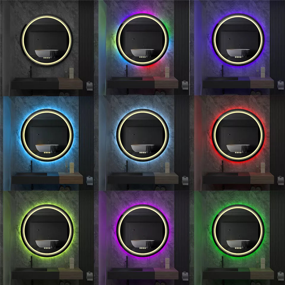 Round LED RGB Anti-Fog Bathroom Mirror