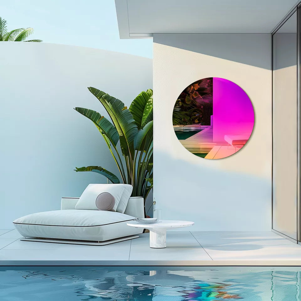 Round RGB Rainbow Mirror for Bedroom & Bathroom