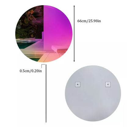 Round RGB Rainbow Mirror for Bedroom & Bathroom