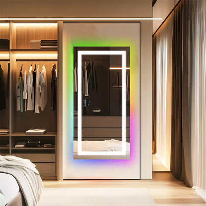 Smart RGB LED Bathroom Mirror with Music & Anti-Fog