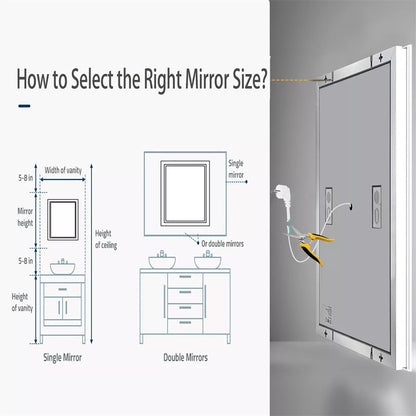 LED Bathroom Mirror with Anti-Fog, Bluetooth & Backlight