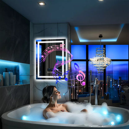 LED Bathroom Mirror with Anti-Fog, Bluetooth & Backlight