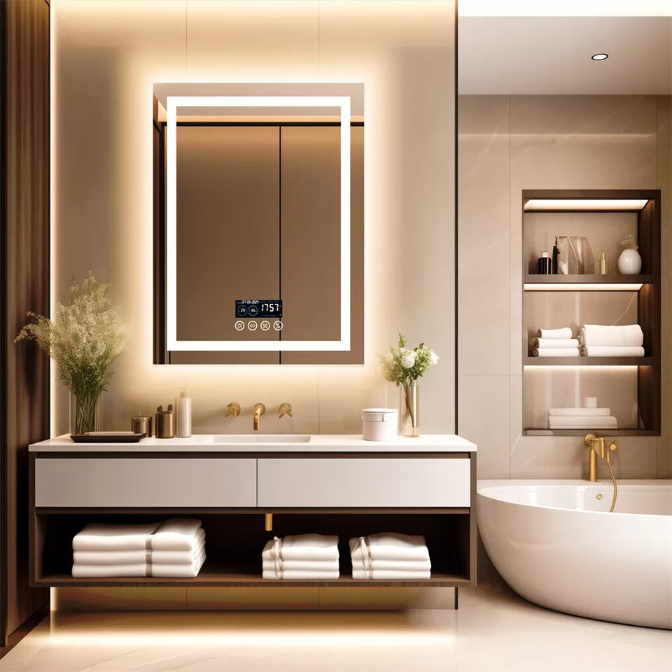 LED Bathroom Mirror with Anti-Fog, Bluetooth & Backlight