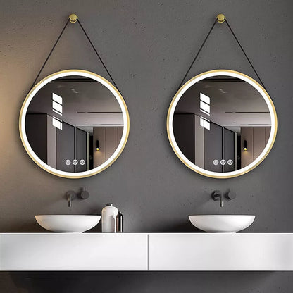 Round Dimmable LED Bathroom Mirror with Anti-Fog