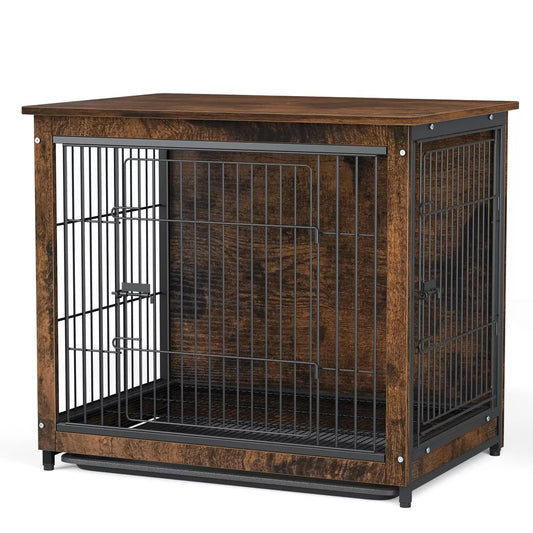 Wooden Pet Crate & Dog Cage End Table