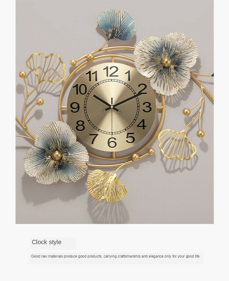 Luxury wall clock with metal wall art - Home decor antique art indoor or outdoor