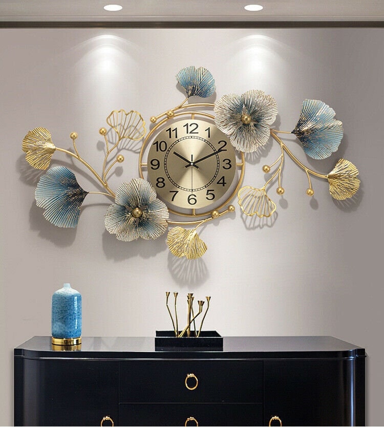 Luxury wall clock with metal wall art - Home decor antique art indoor or outdoor